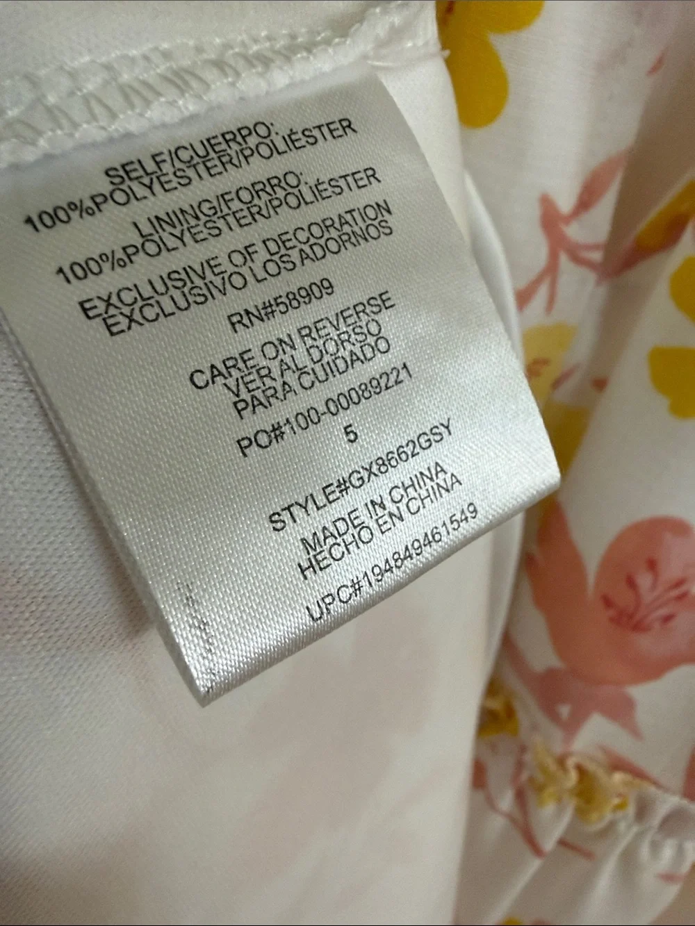 Gianni Bini • Girls' White Floral Tiered Dress with Pink and Yellow Blooms